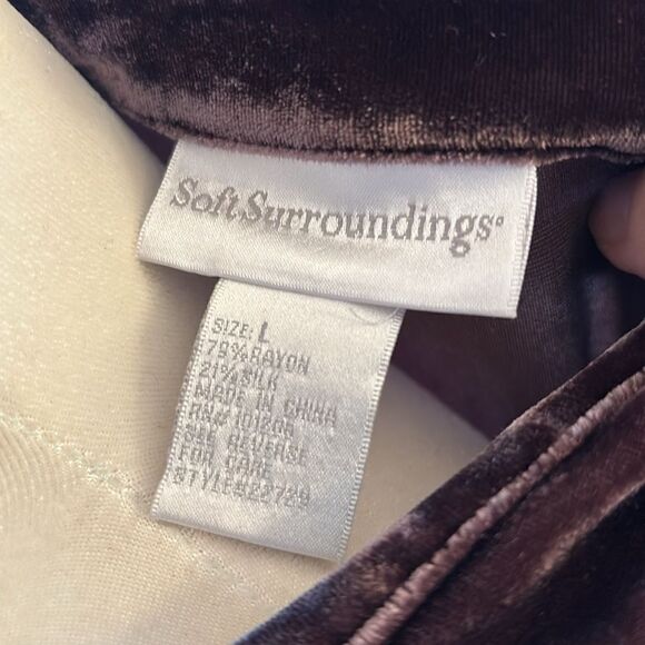 Soft Surroundings Crushed Velour Button Front Shirt / Tunic - XL - Picture 5 of 6